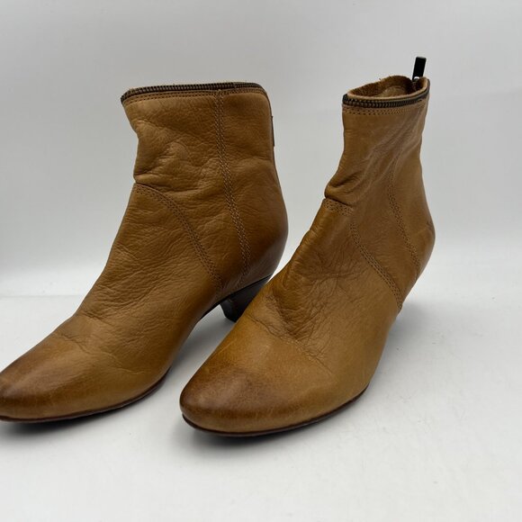 Frye Steffi Zip Short Camel 3477467 Leather Bootie Size 9 - Picture 6 of 12
